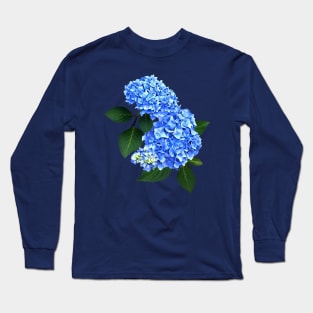 Three Blue Hydrangea Long Sleeve T-Shirt